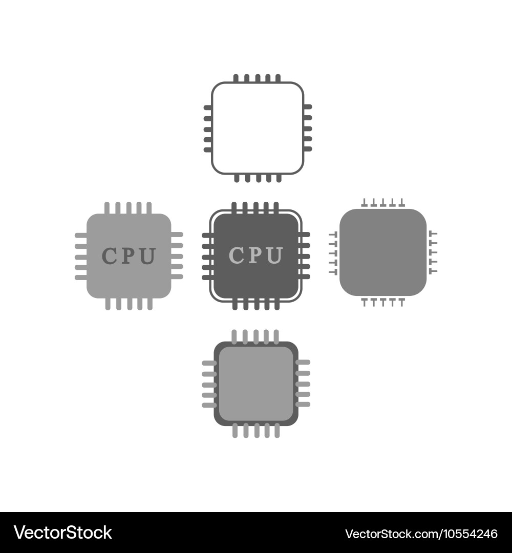Cpu processor icon vector image