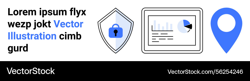 Data security and tracking concept with shield Data security and tracking concept with shield vector image
