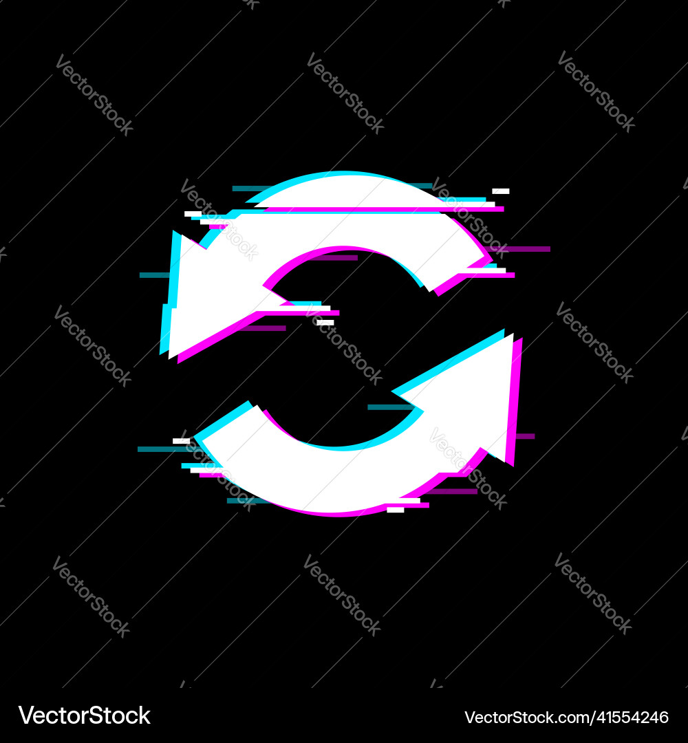 Glitch Refresh Button Vector Image
