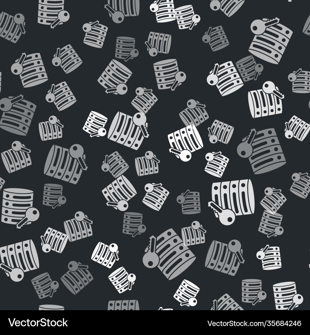 Grey server security with key icon isolated Grey server security with key icon isolated Vector Image