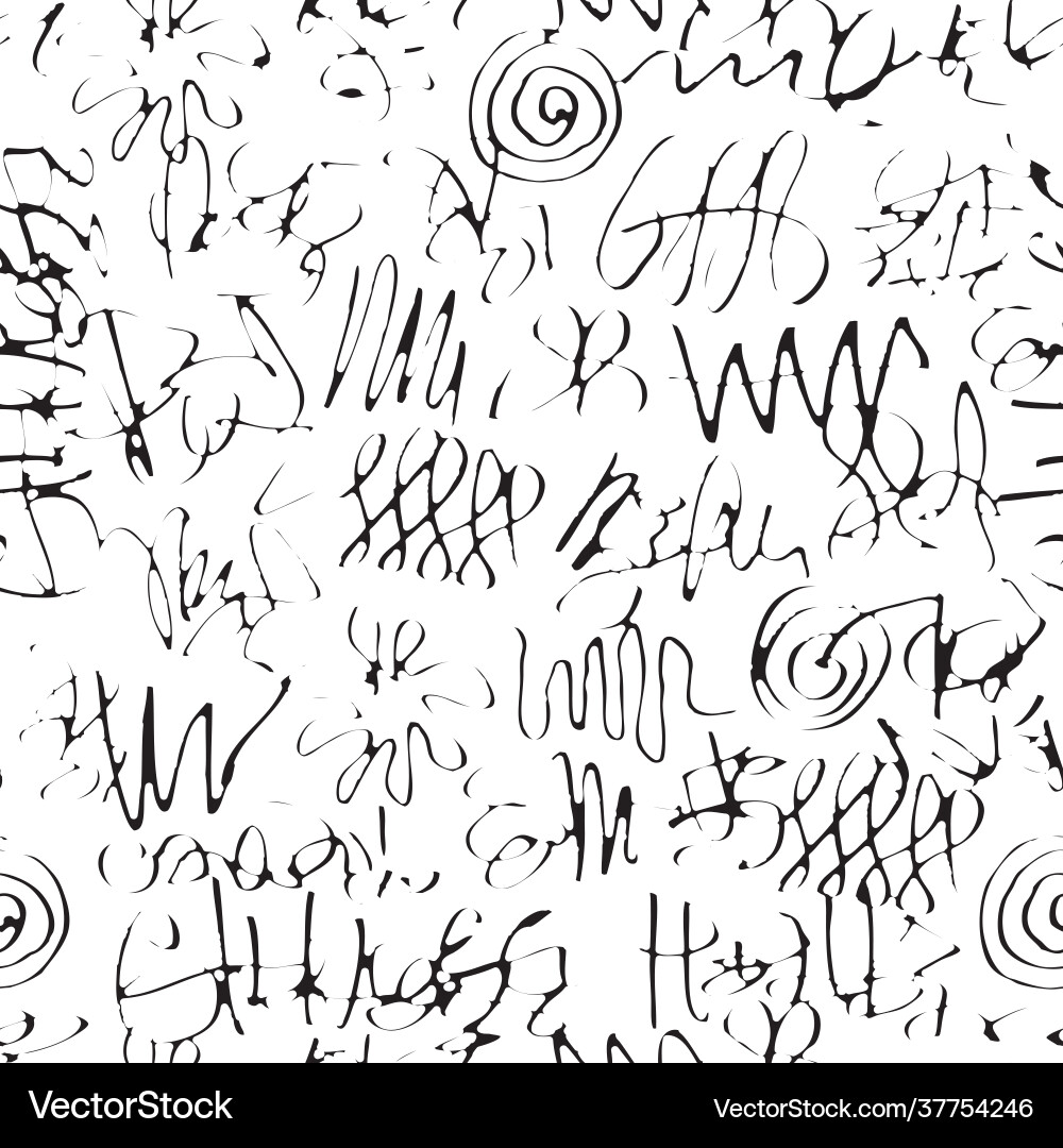 Hand drawn seamless pattern with abstract doodles vector image