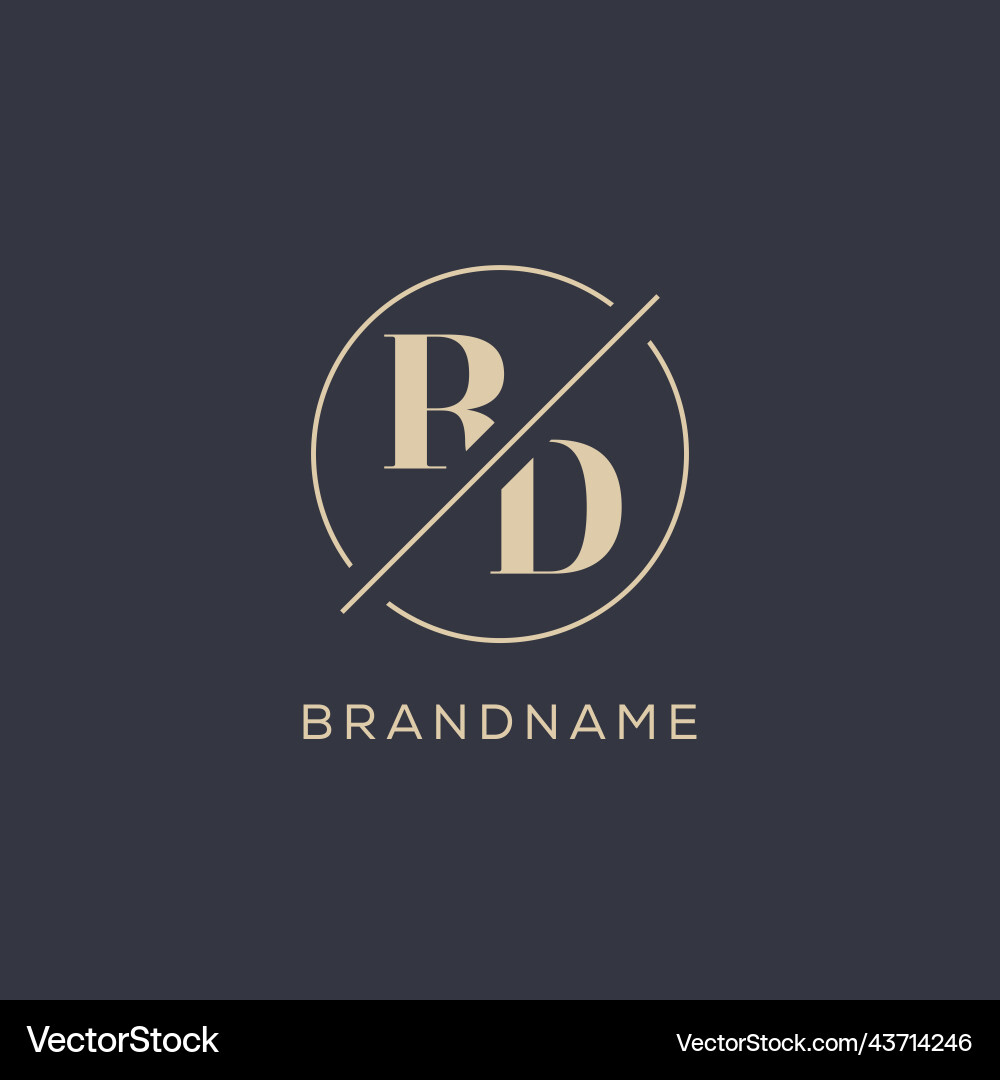 Initial letter rd logo with simple circle line Vector Image