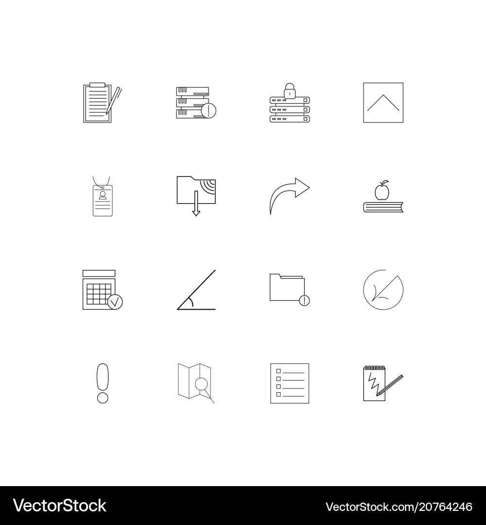 Internet technologies linear thin icons set Vector Image