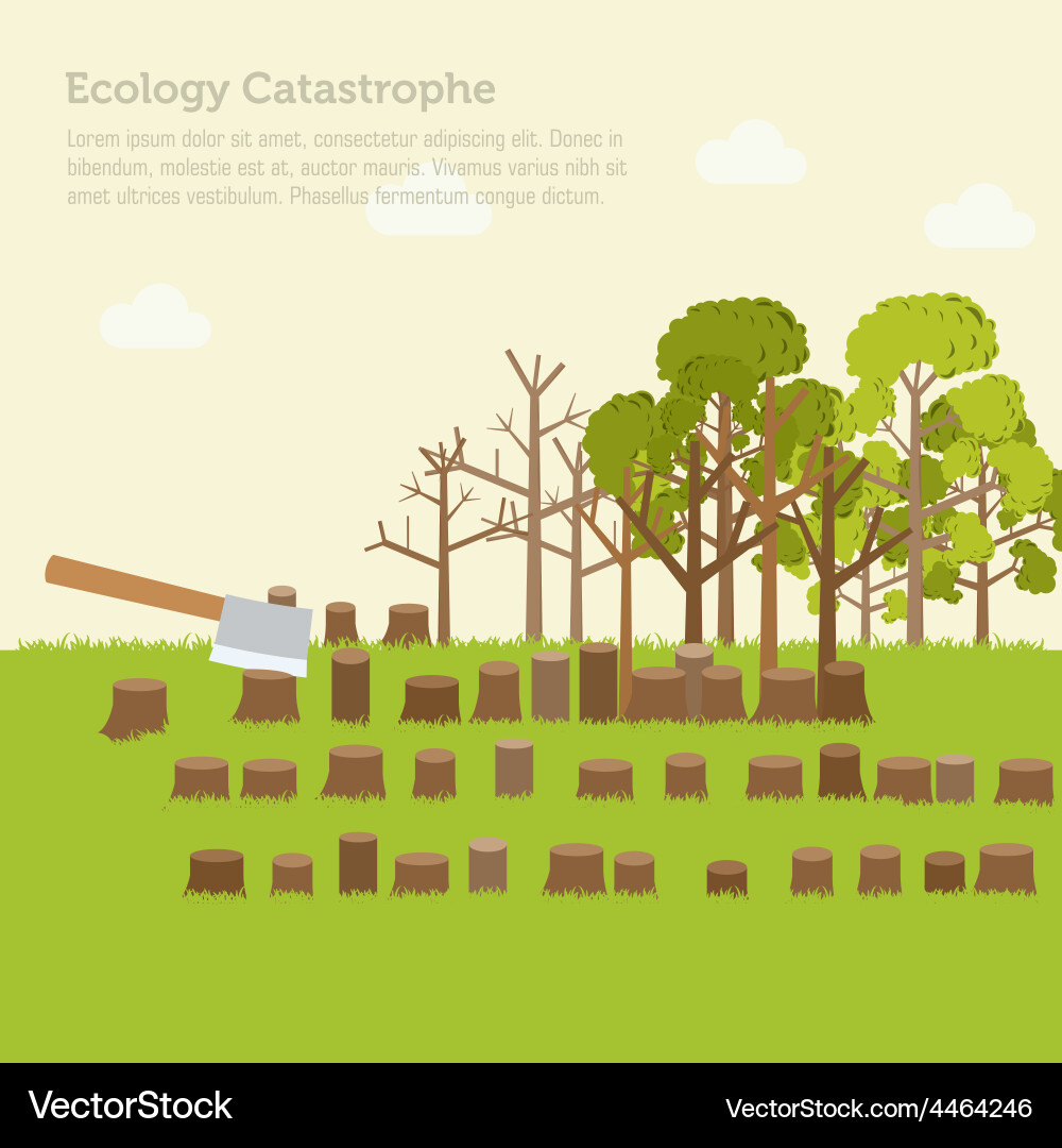 Issue deforestation design background vector image