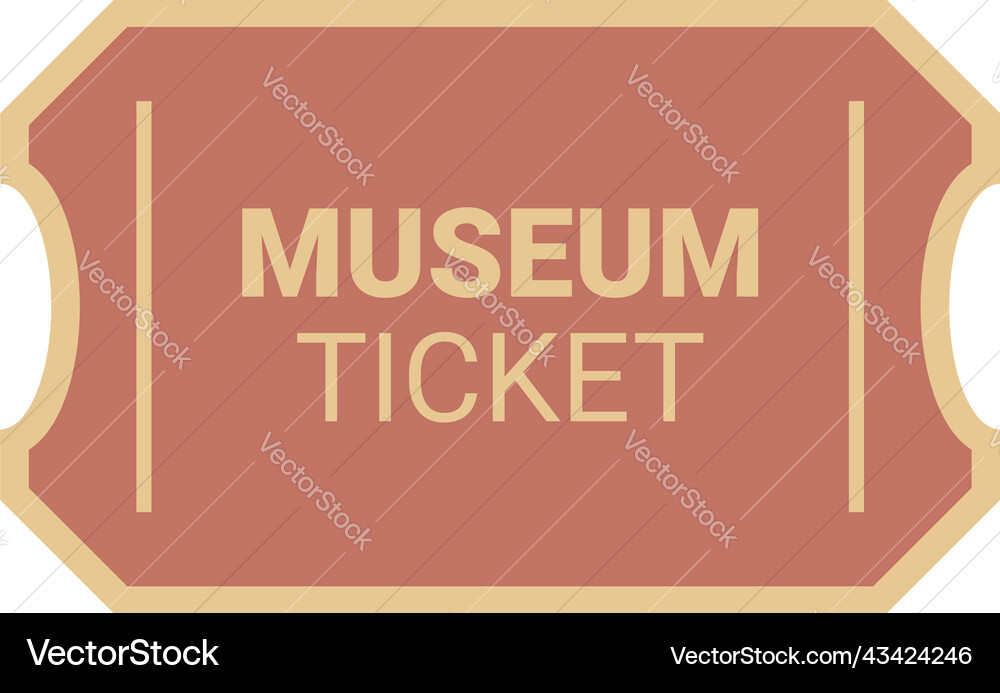 Label museum ticket icon cartoon admit Label museum ticket icon cartoon admit vector image