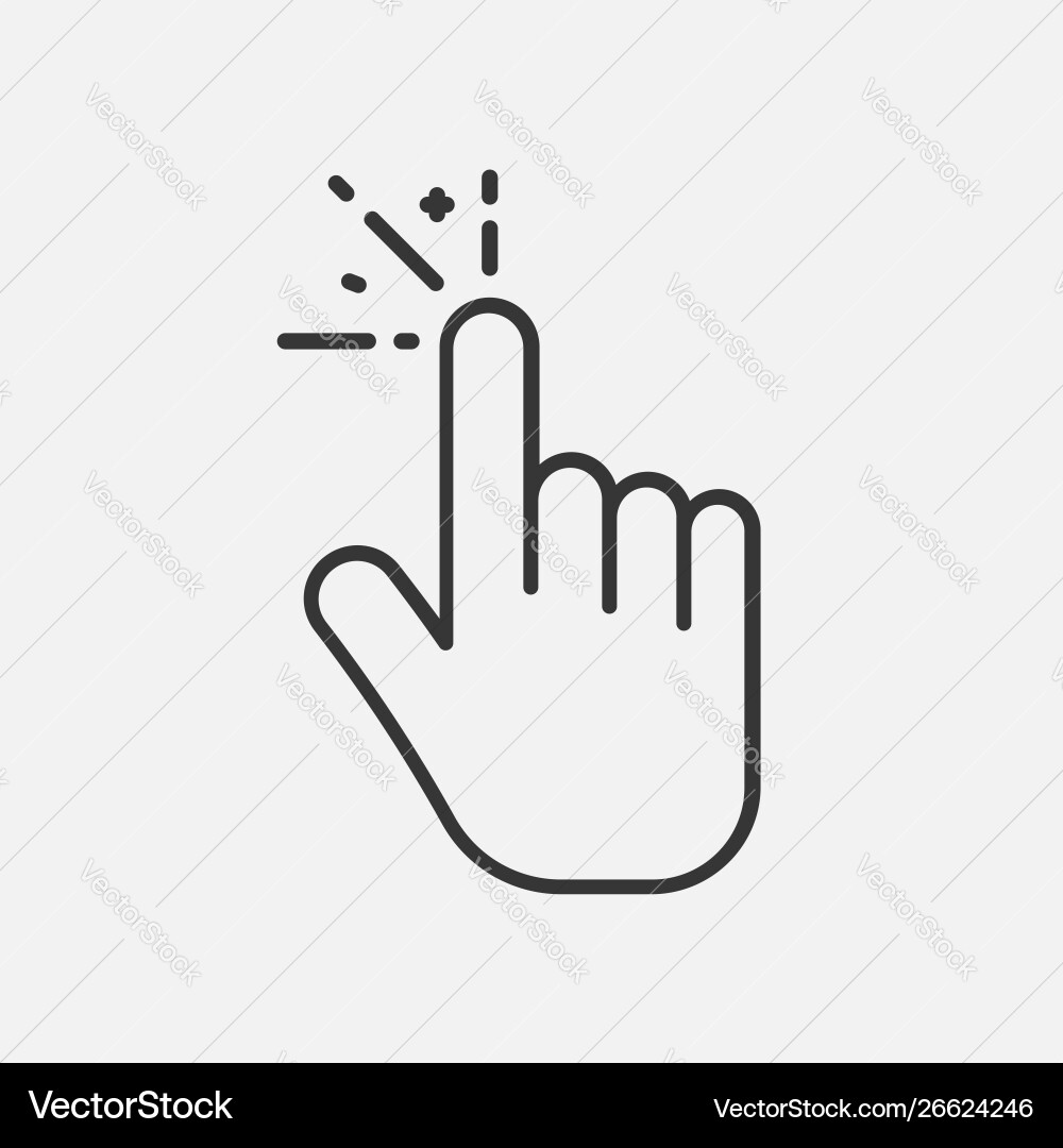 Line click icon isolated on white background Line click icon isolated on white background vector image