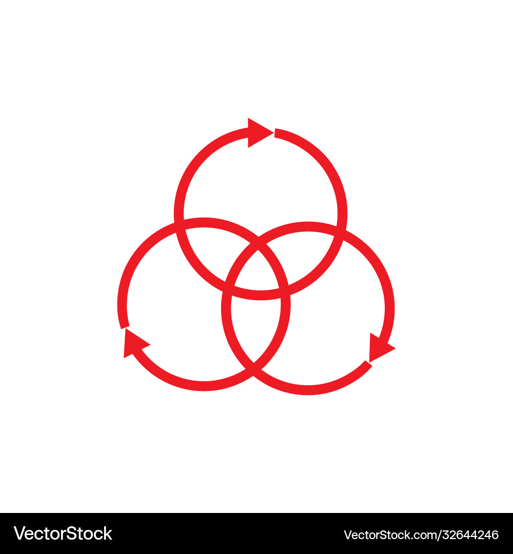Linked Rotation Pfeile Linie einfaches Diagramm Linked Rotation Pfeile Linie einfaches Diagramm vektorbild