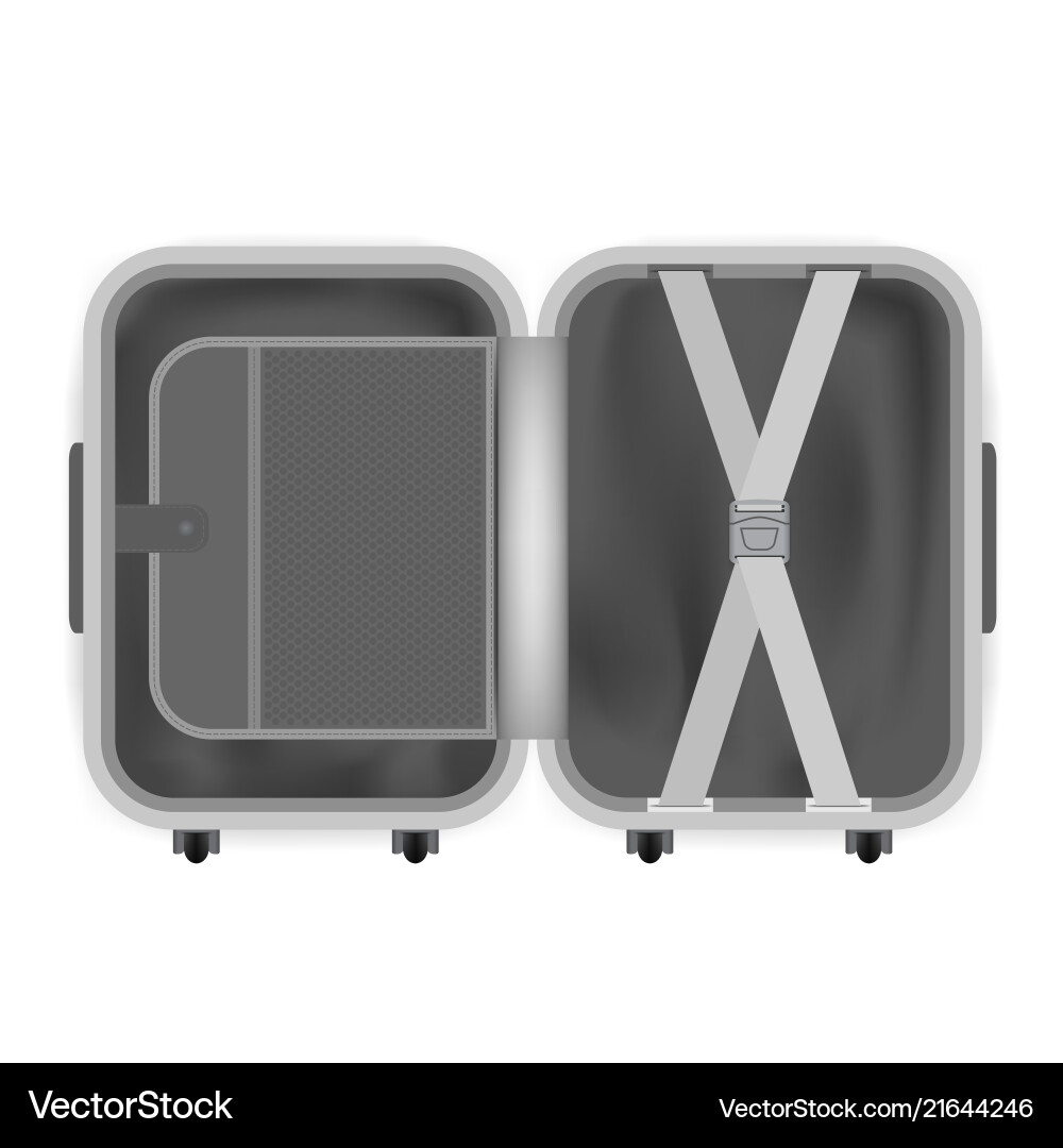 Opened empty travel bag ready for trip Opened empty travel bag ready for trip vector image