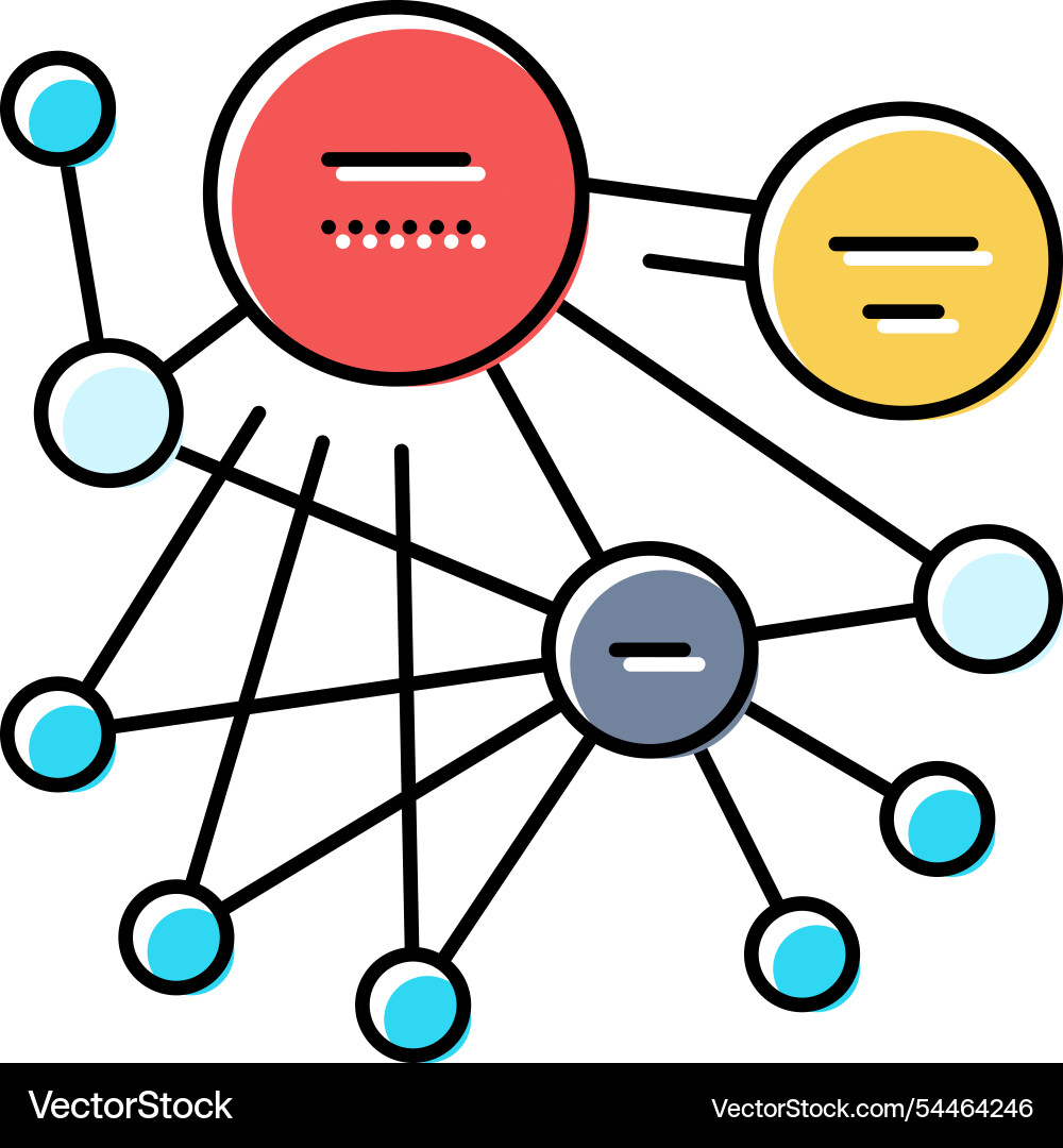 Pagerank algorithm color icon Pagerank algorithm color icon vector image