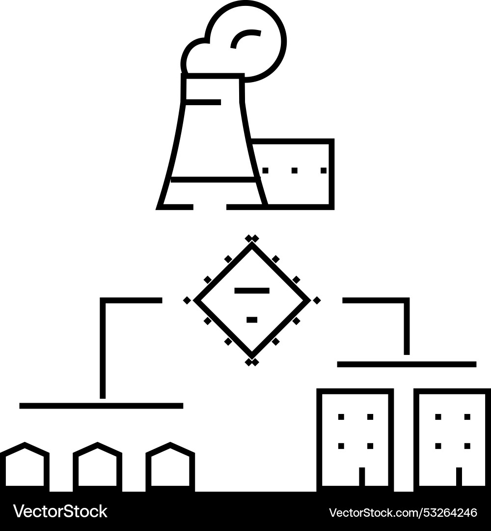 Power grid efficient line icon Power grid efficient line icon Vector Image