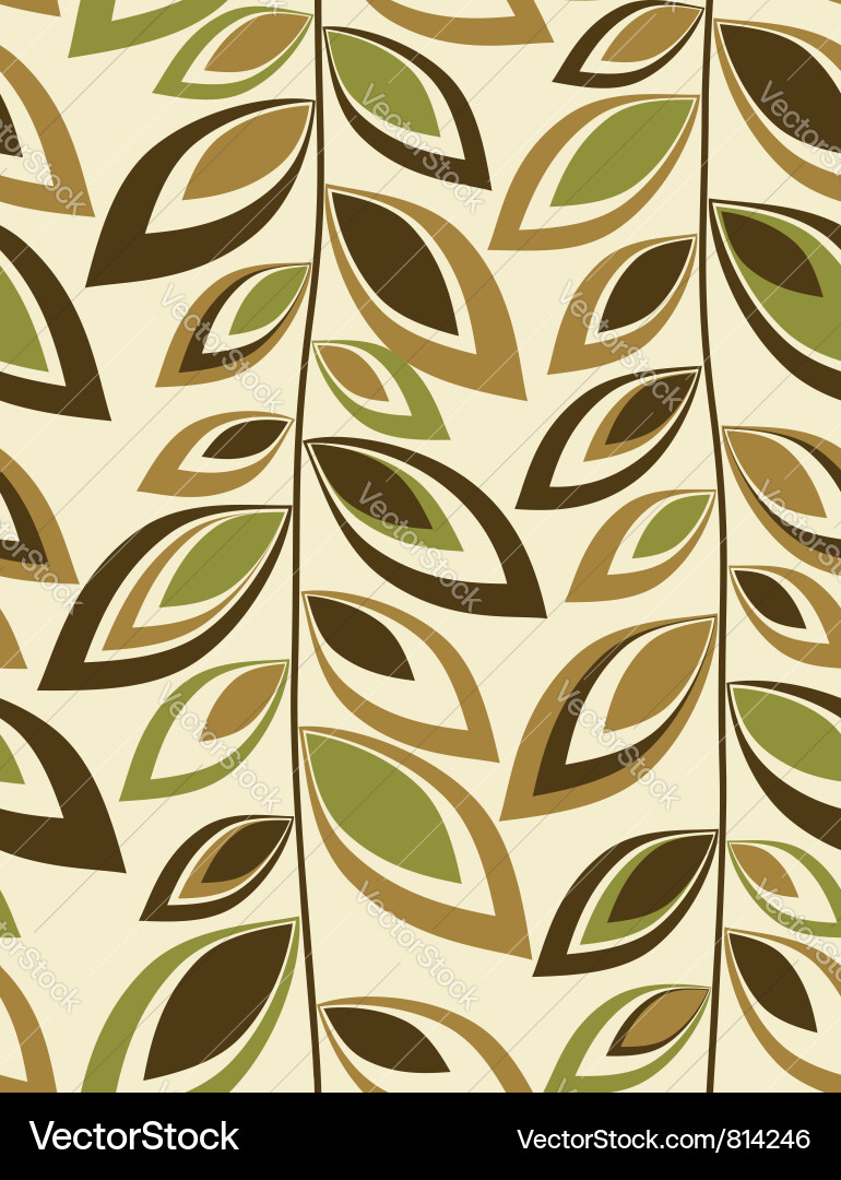 Retro Leaf Pattern - Seamless vector image