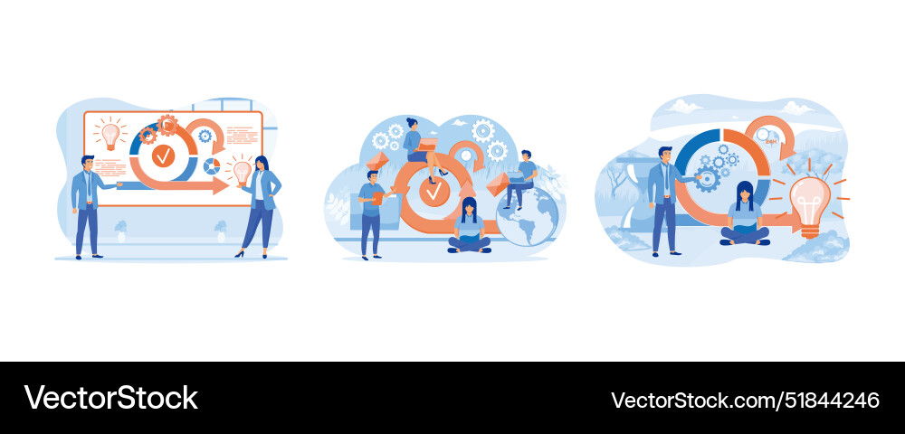 Scrum agile framework plan as software vector image