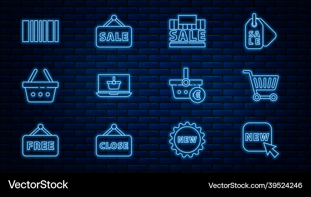Set line button with text new shopping cart Set line button with text new shopping cart vector image