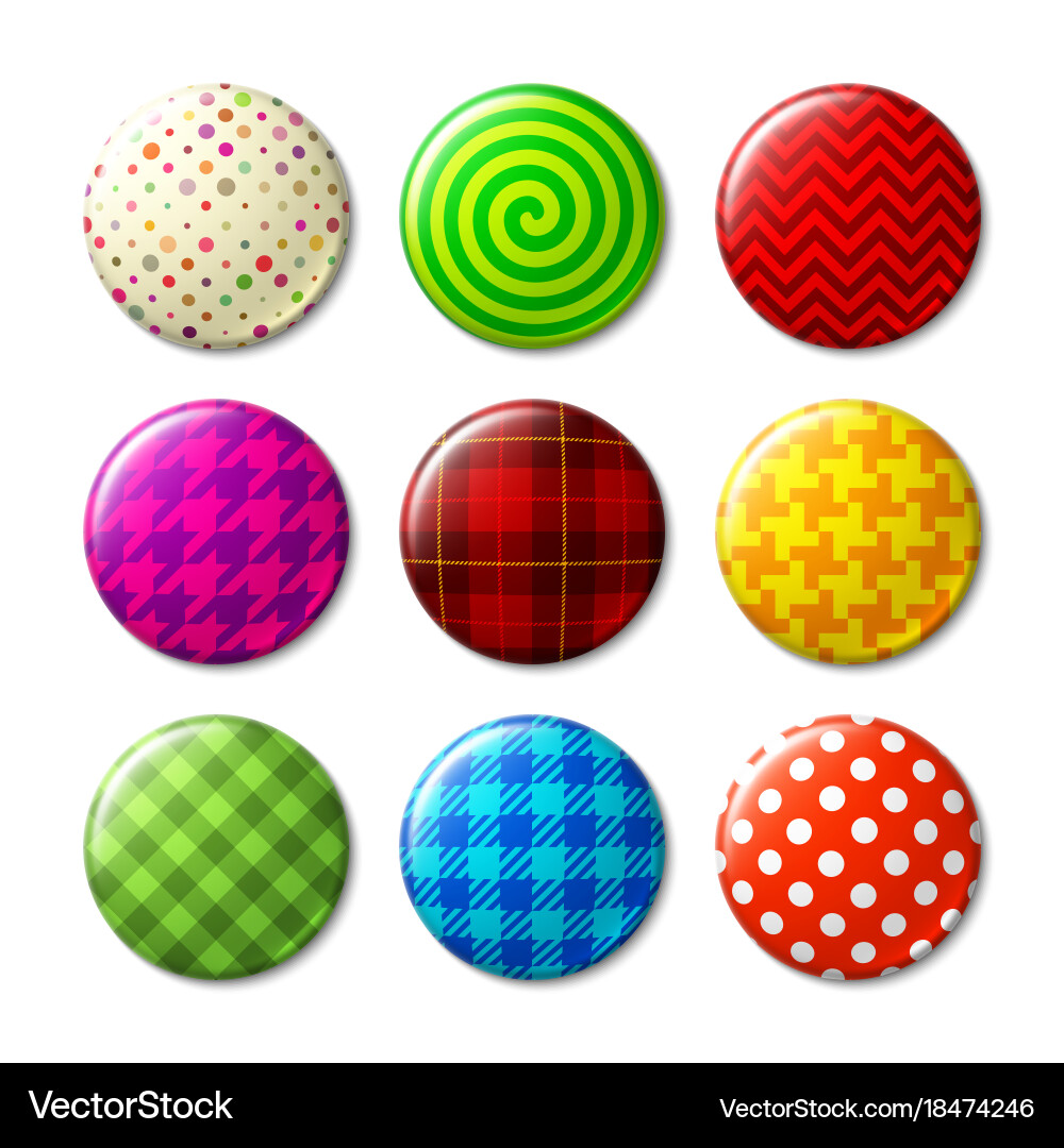 Set of badges with different patterns Vector Image