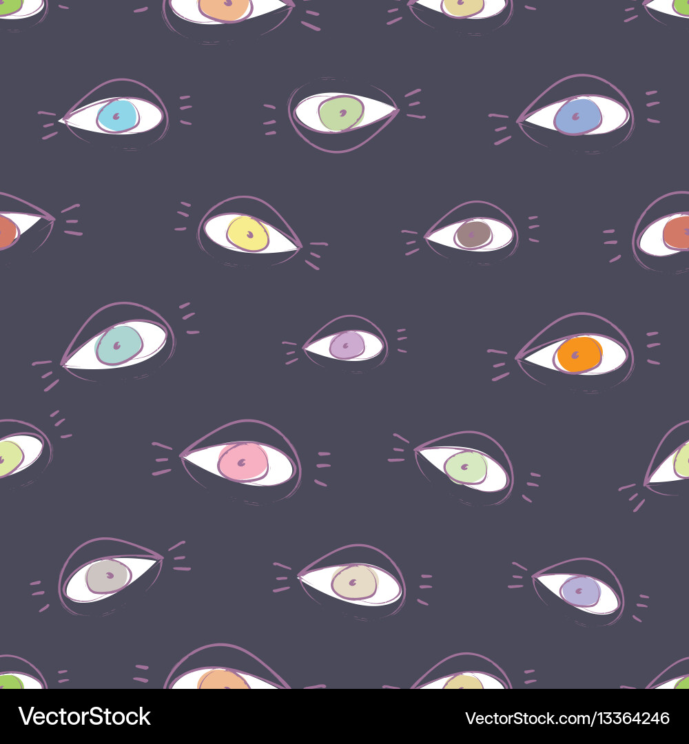 Sketchy Open Eye Pattern vector image