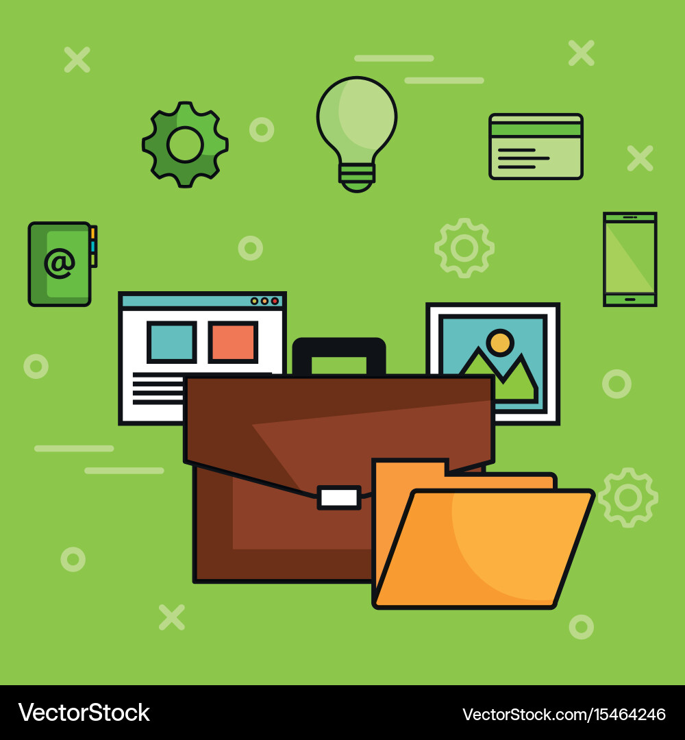 Technology and communication objects design vector image