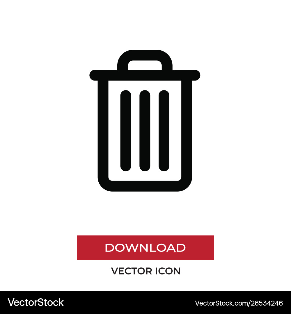 Trash icon in modern style for web site Trash icon in modern style for web site vector image