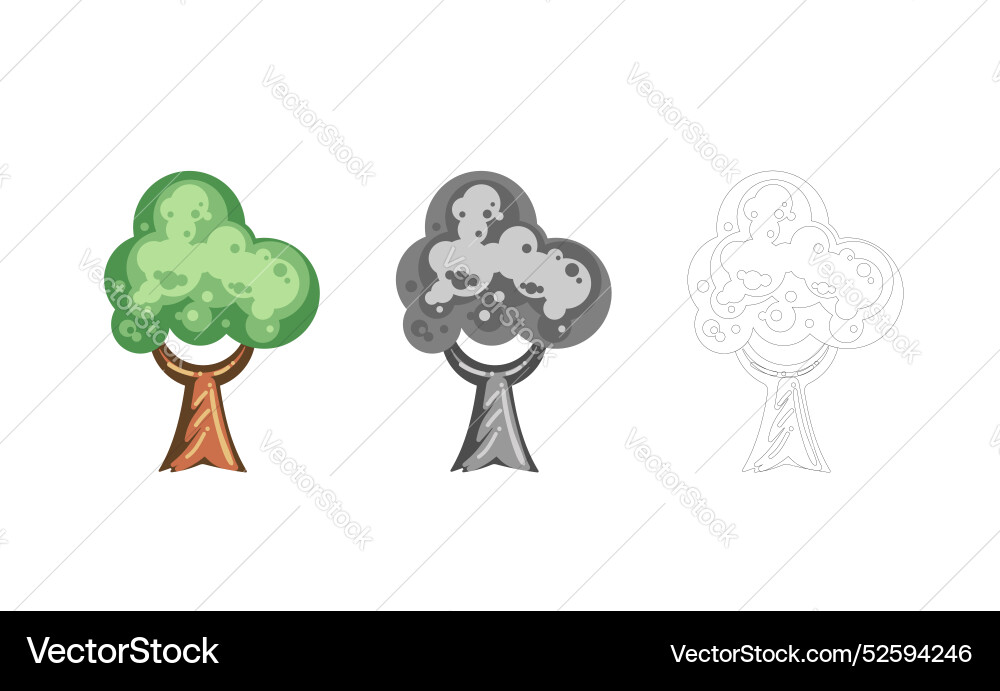 Tree object element Tree object element Vector Image