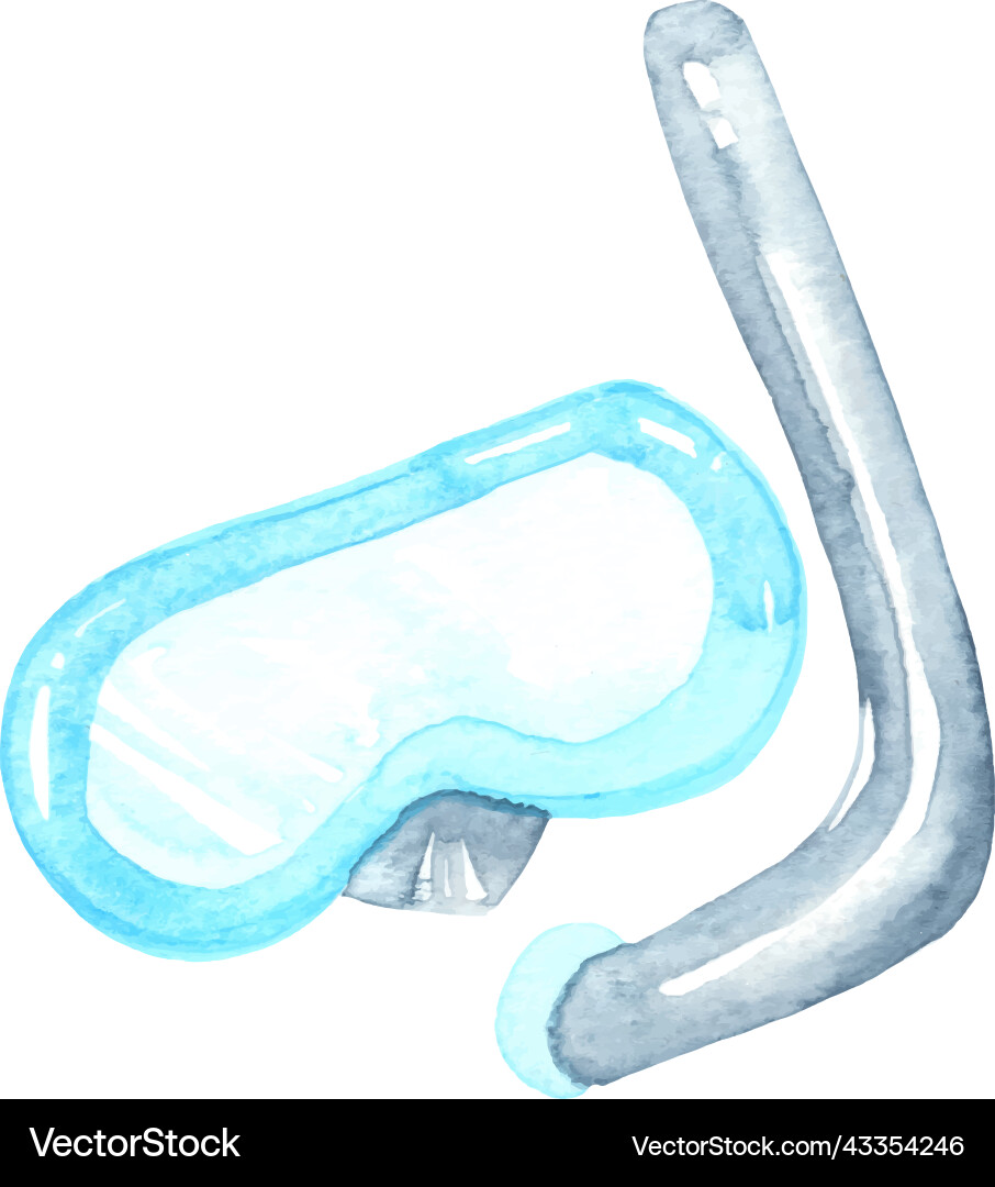 Watercolor Snorkel - Summer Dive Vector Image