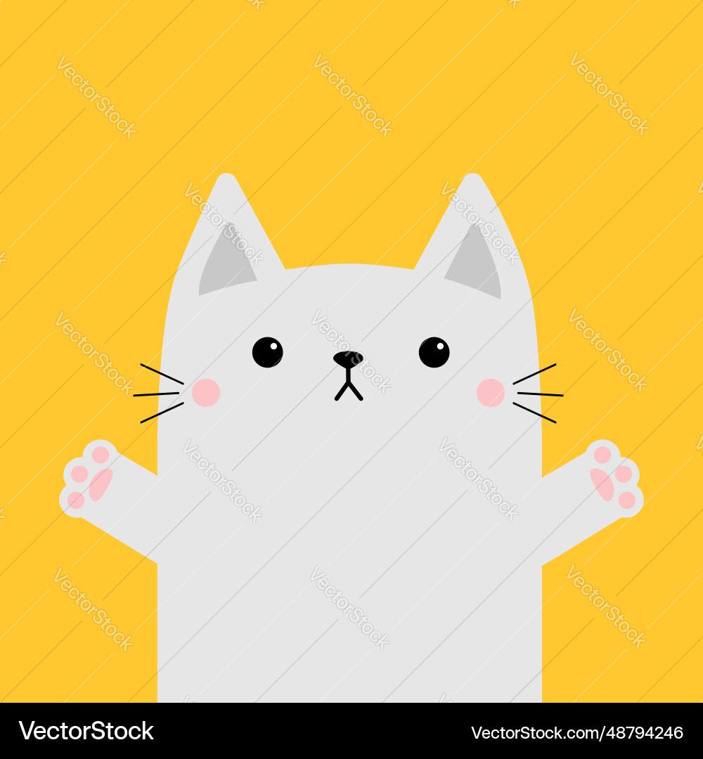 White square cat ready for a hugging kitty White square cat ready for a hugging kitty vector image