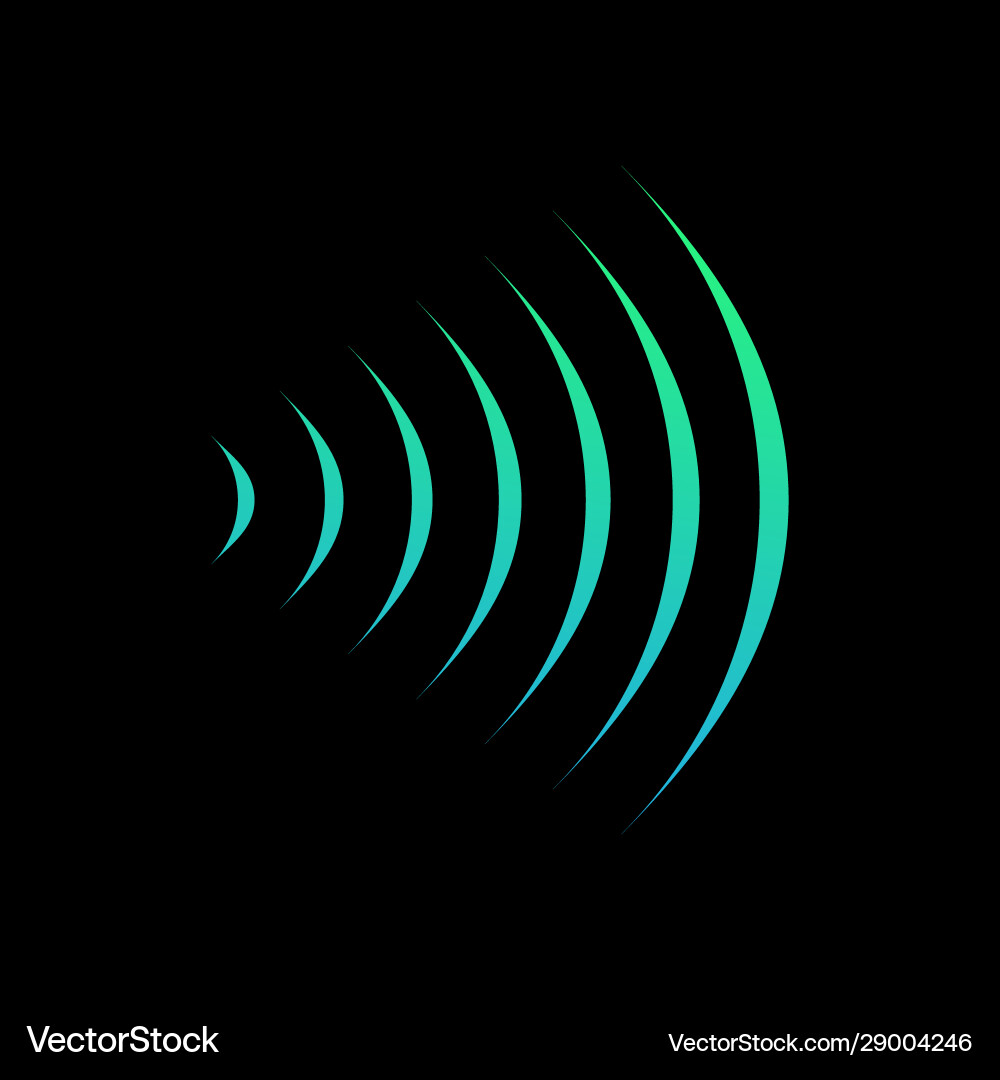Wifi sound signal connection radio wave Vector Image