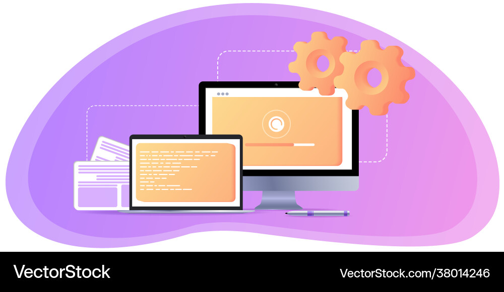 Working processweb development optimization Working processweb development optimization vector image