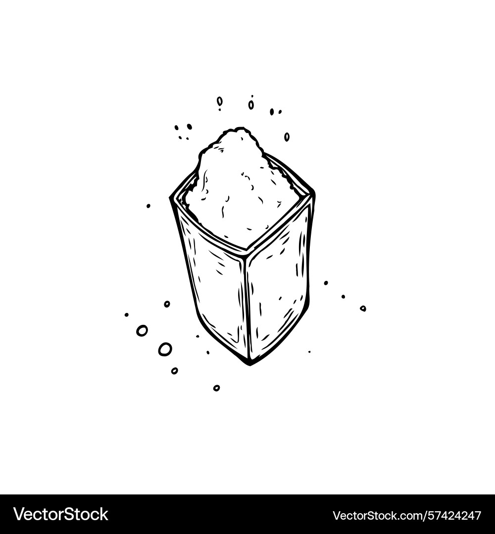 Art of a square container overflowing Vector Image