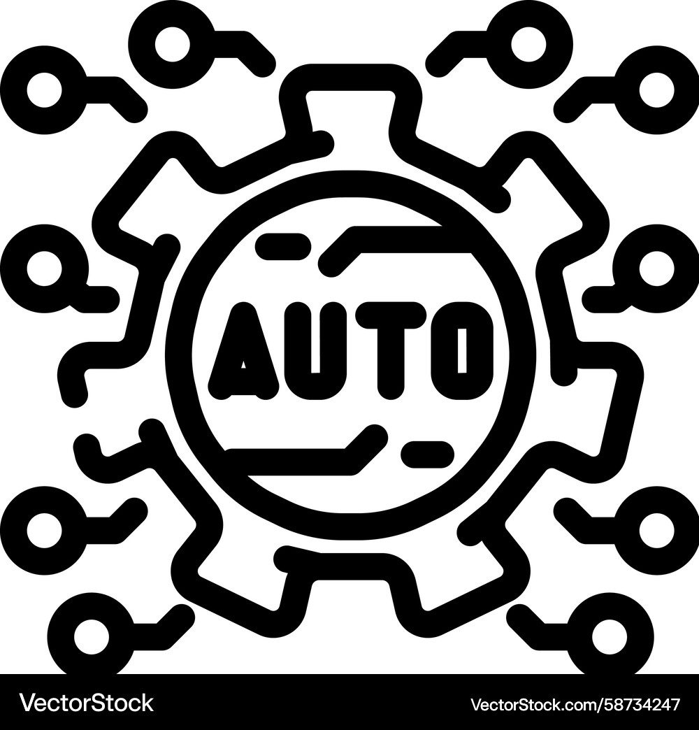 Automatic Function Line Icon Vector Image