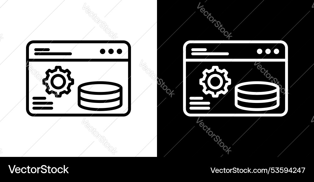 Backend thin line icon set Backend thin line icon set vector image