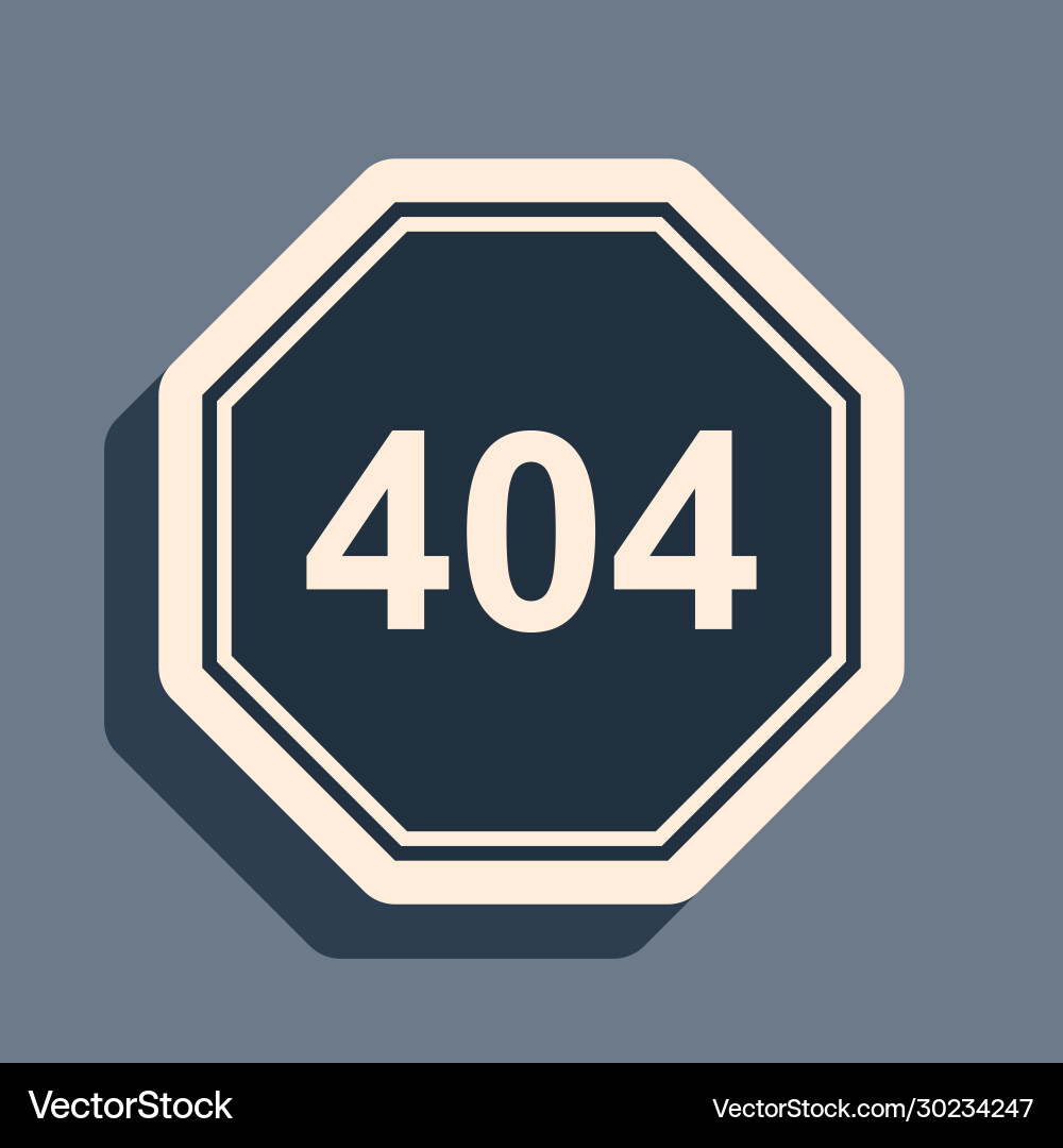 Black page with a 404 error icon isolated on grey Black page with a 404 error icon isolated on grey Vector Image