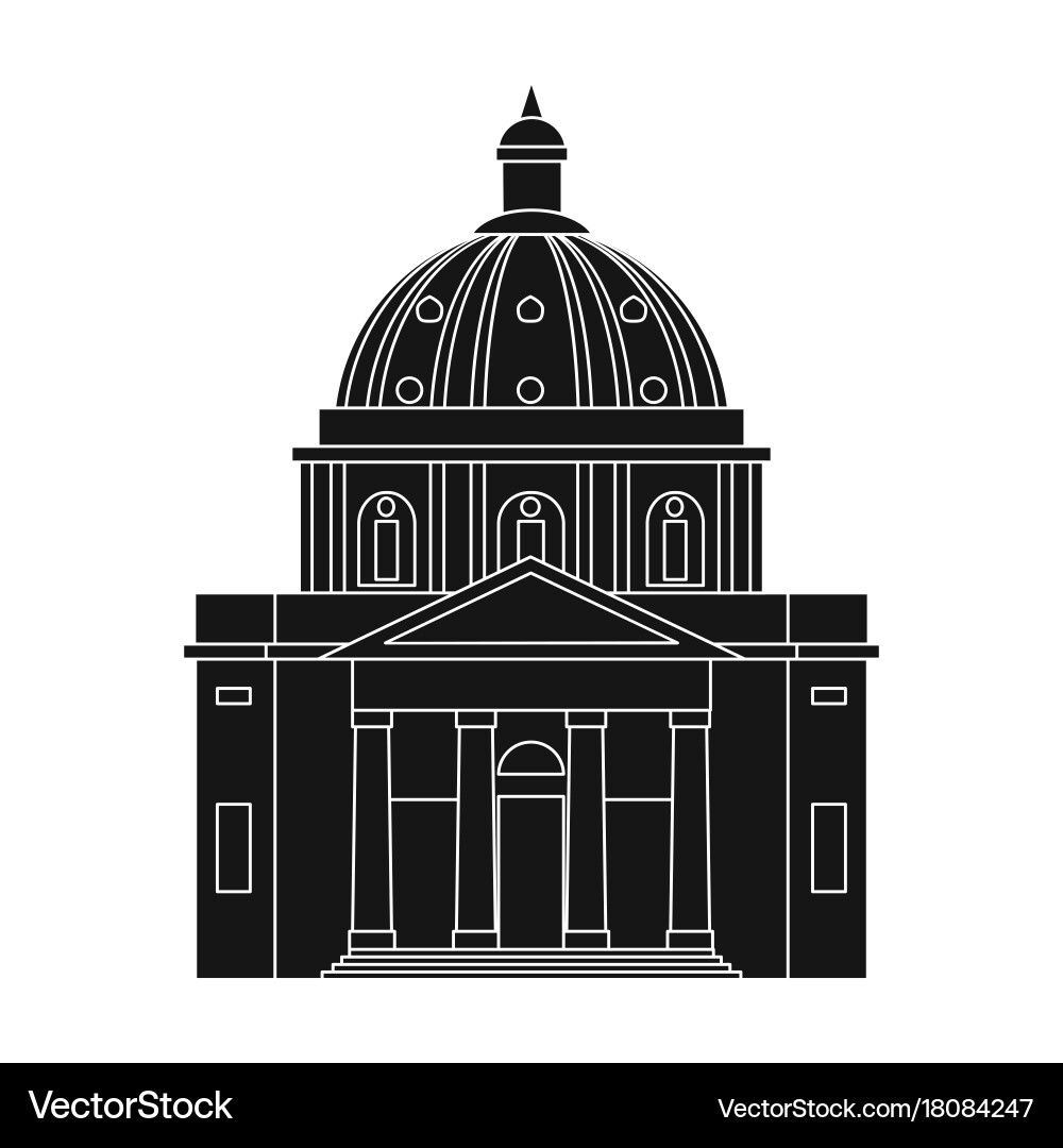 Building single icon in black stylebuilding vector image