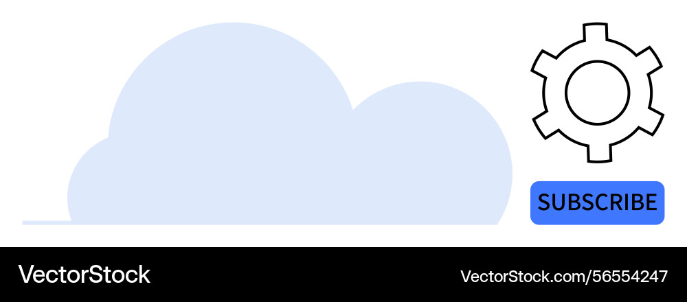 Cloud storage setup with subscribe button Cloud storage setup with subscribe button vector image