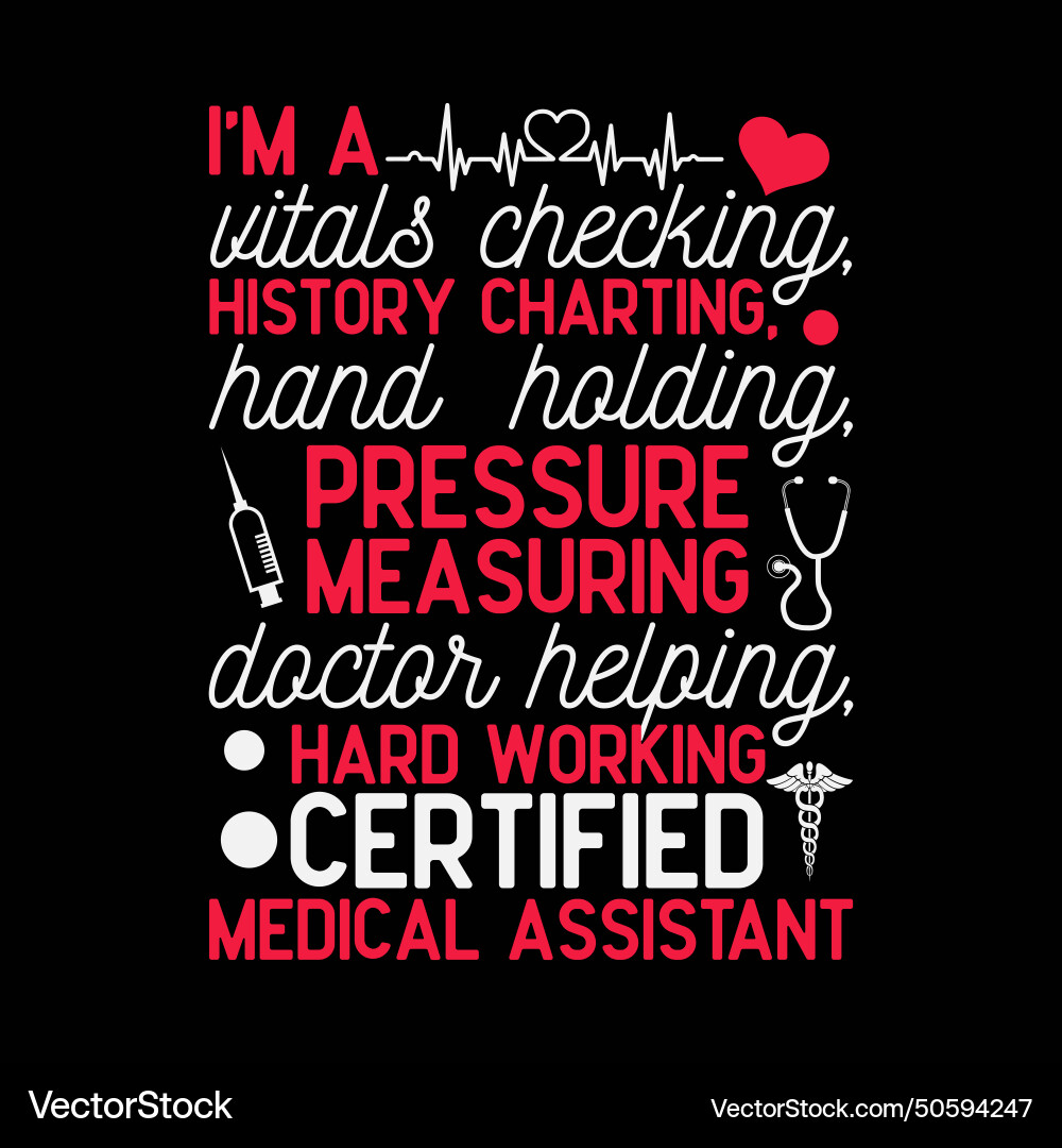 Cna certified medical assistant chart assisting Vector Image