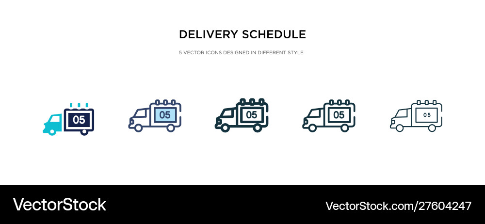 Delivery schedule icon in different style two Vector Image