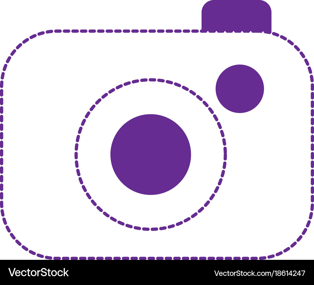 Dotted shape digital camera technology object Vector Image