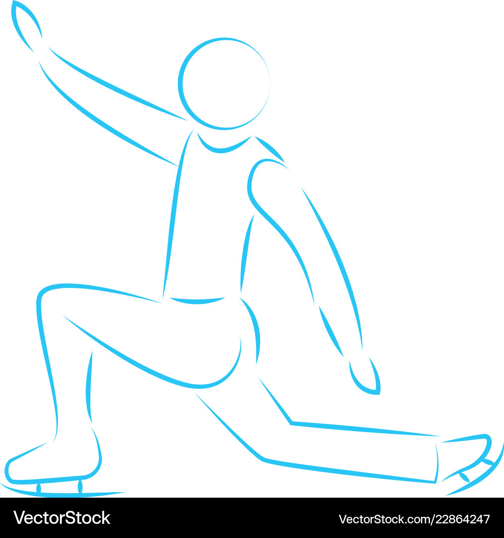 Drawing outline winter sport Drawing outline winter sport vector image