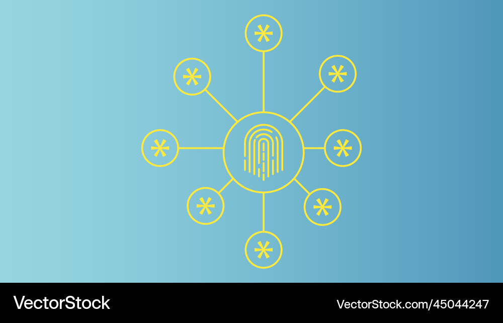 Fingerprint in the circle and password security Vector Image