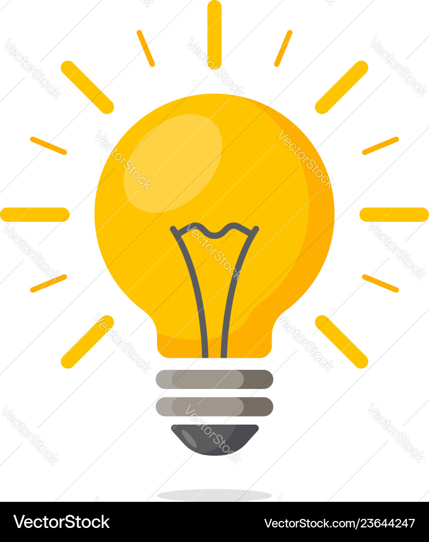 Light Bulb with Shining Rays vector image