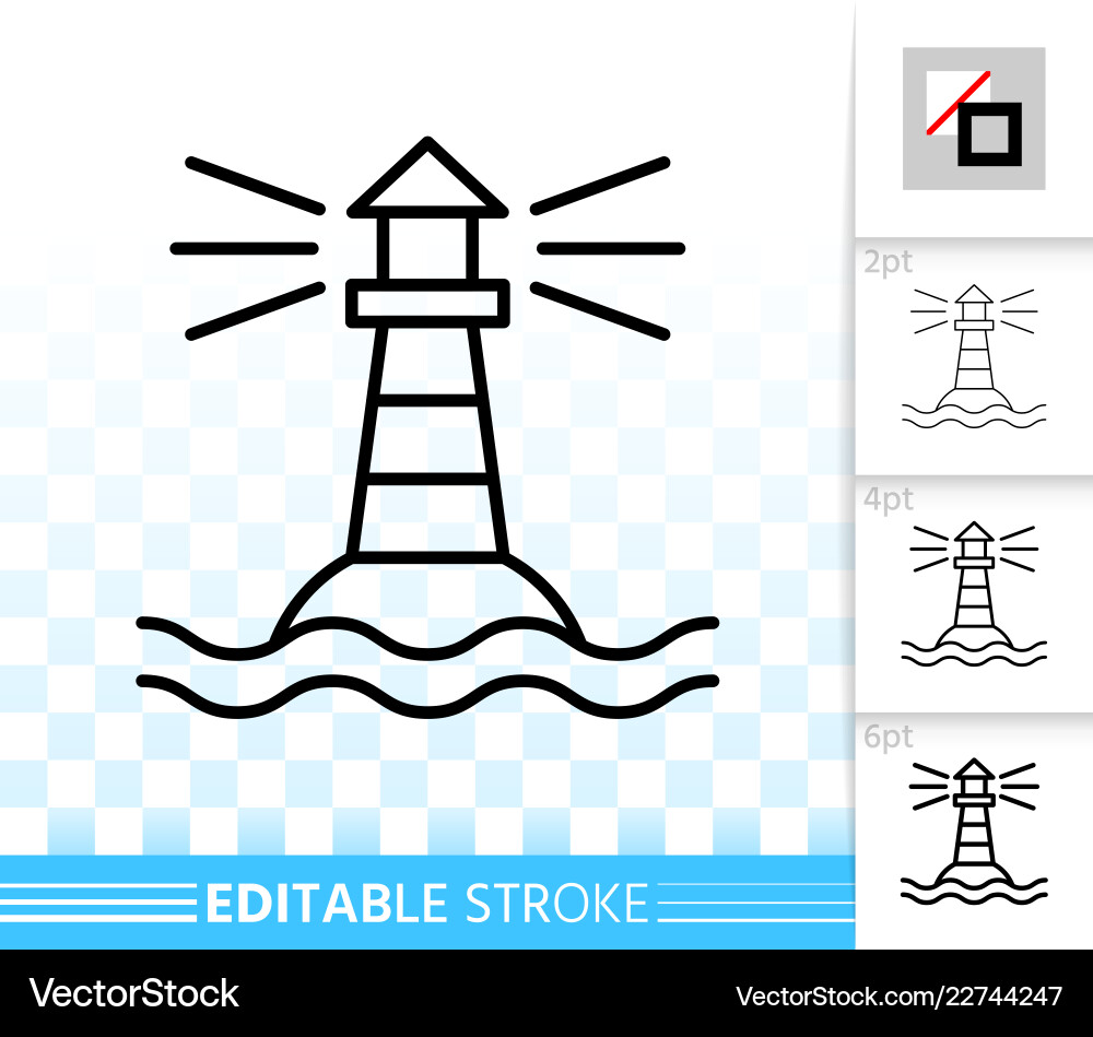 Lighthouse simple thin line navigation icon vector image