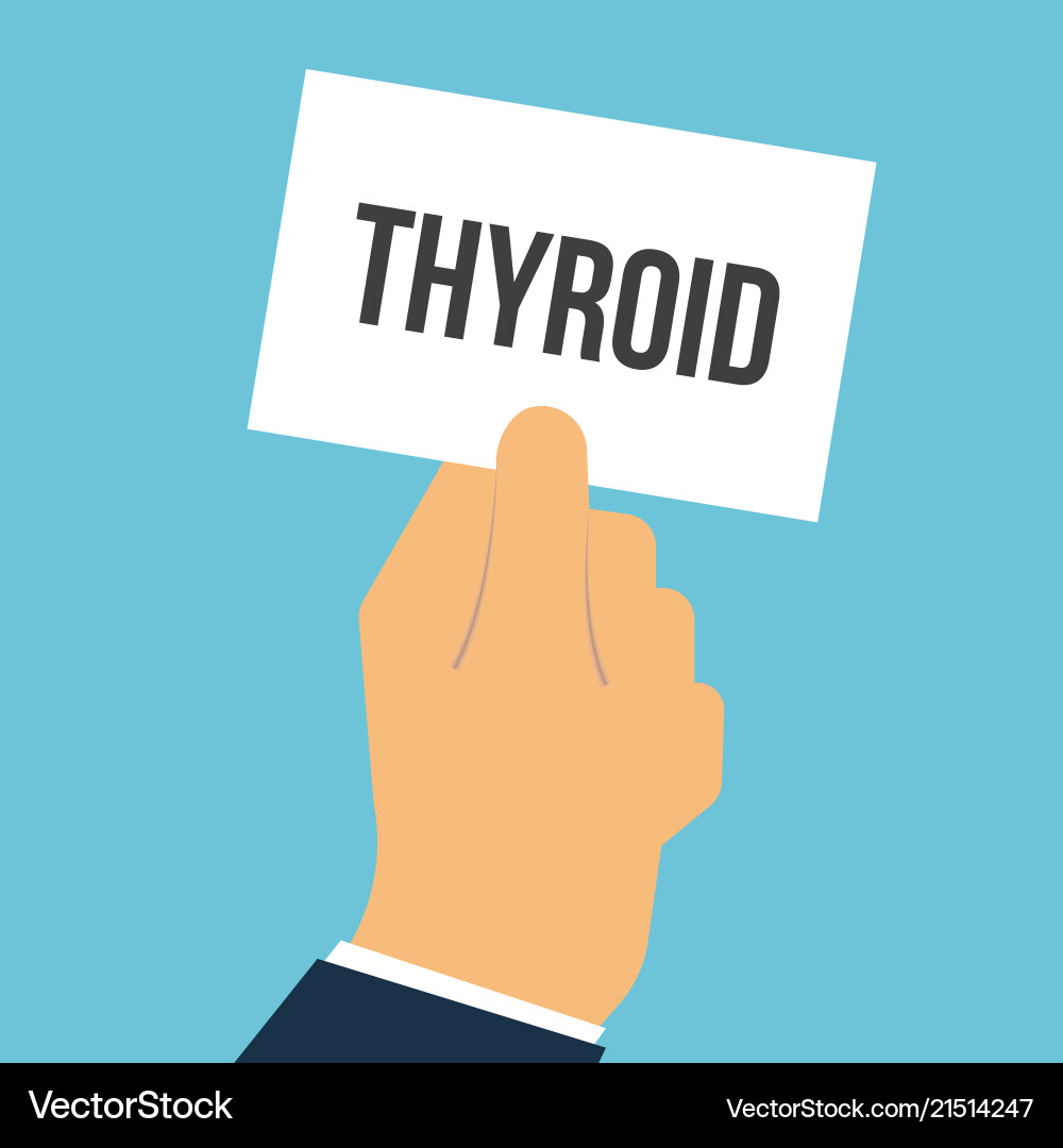 Man showing paper thyroid text Vector Image