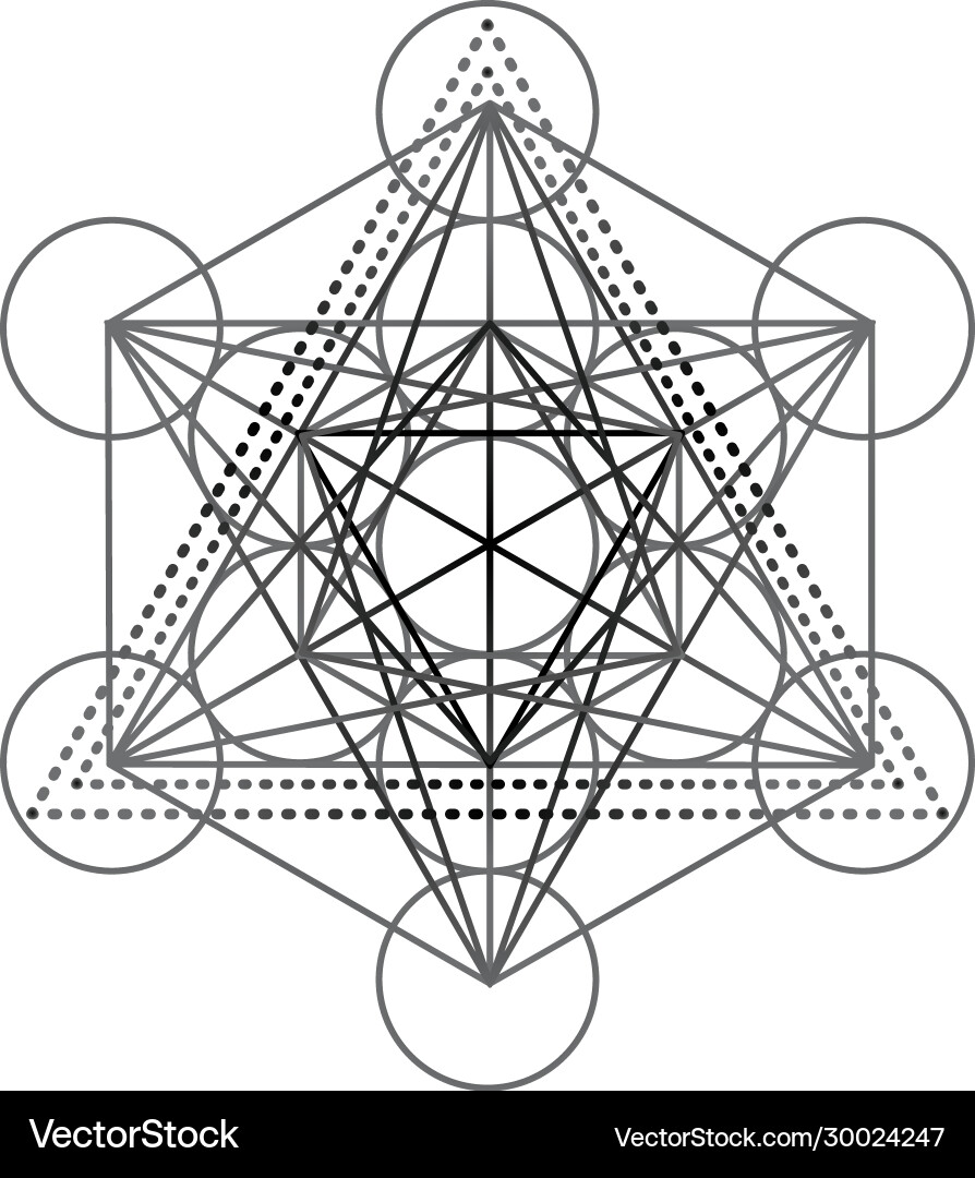 Metatrons Würfel Blumenleben Federn Metatrons Würfel Blumenleben Federn vektorbild