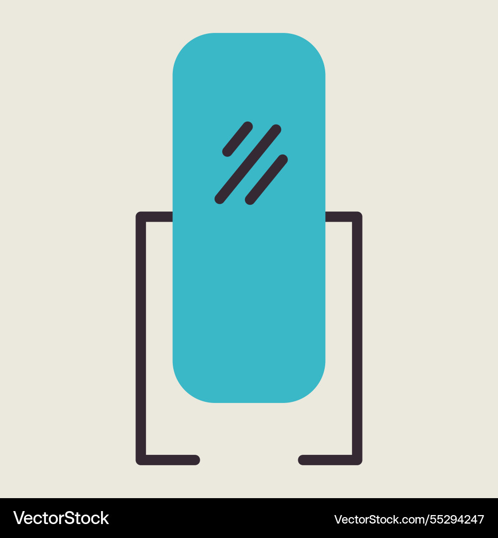Mirror with stand in a sleek icon graph symbol Vector Image