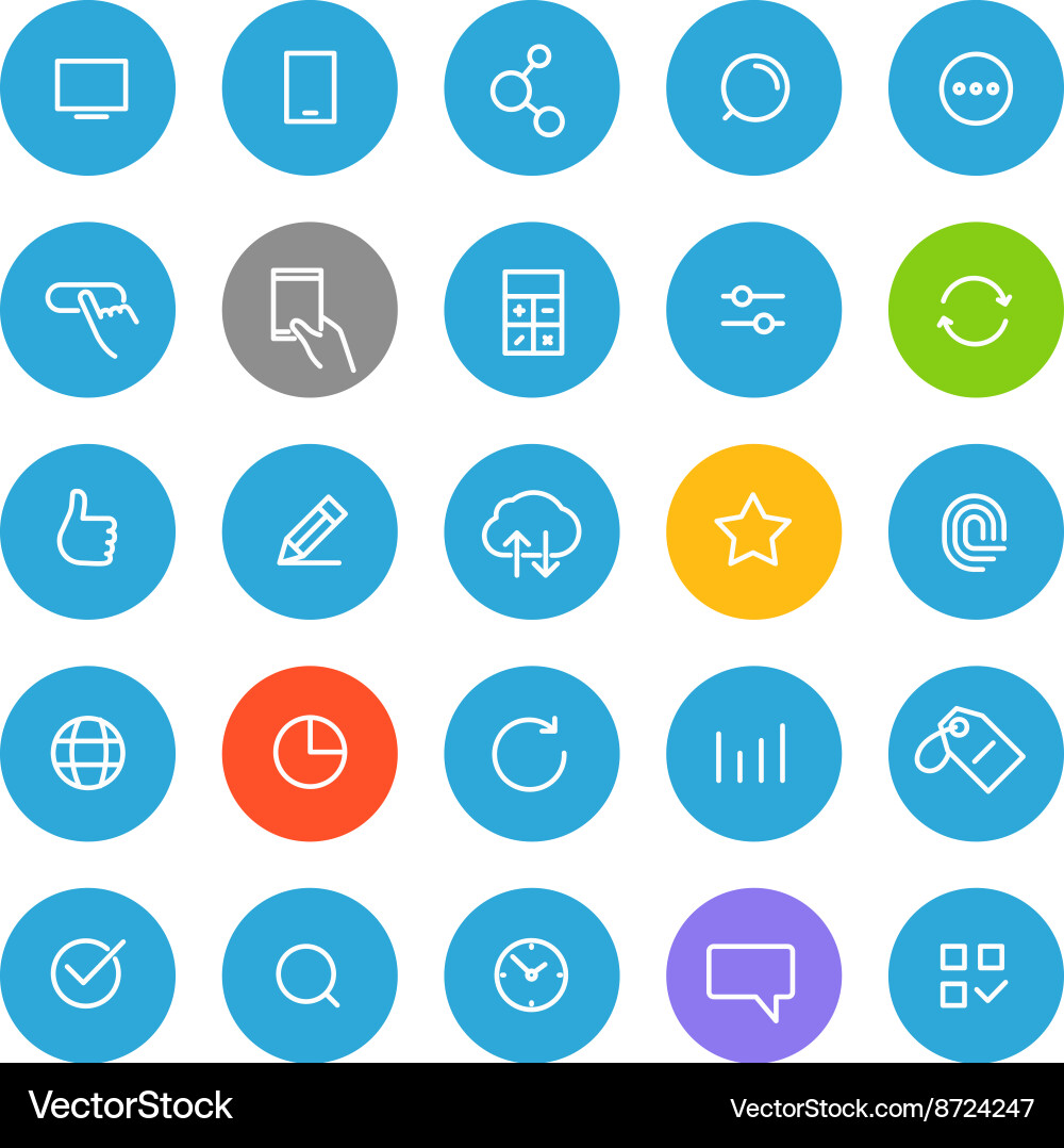 Modern web and mobile application pictograms vector image