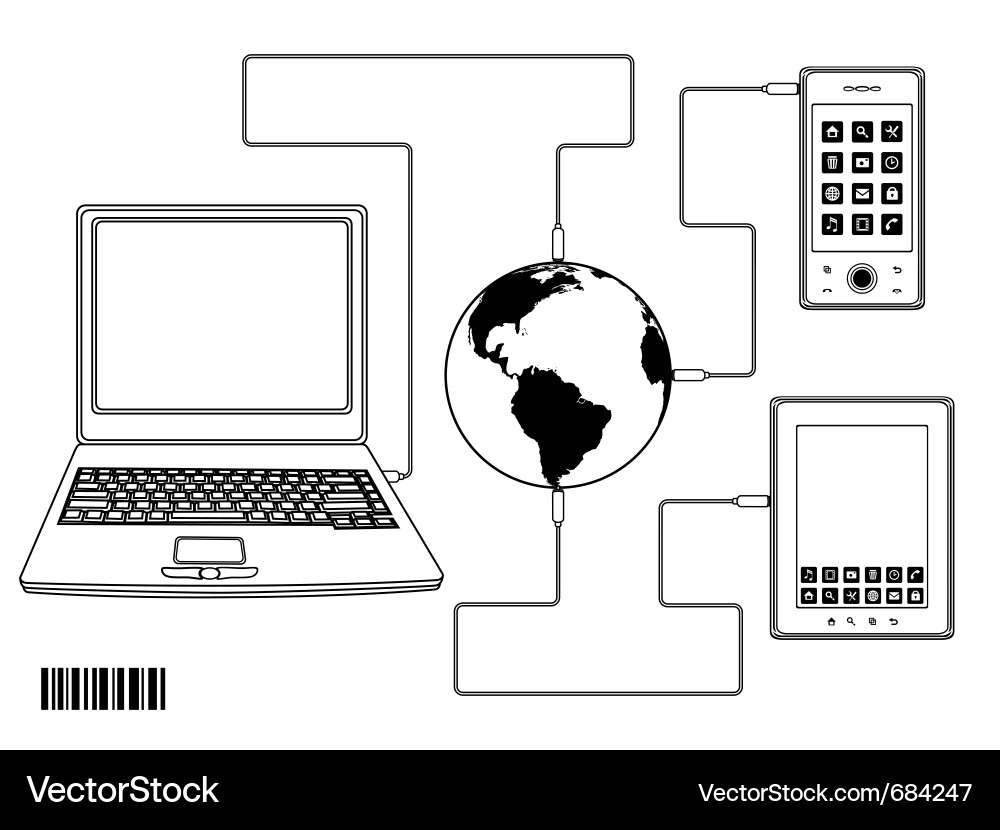 Network Connection Icons vector image