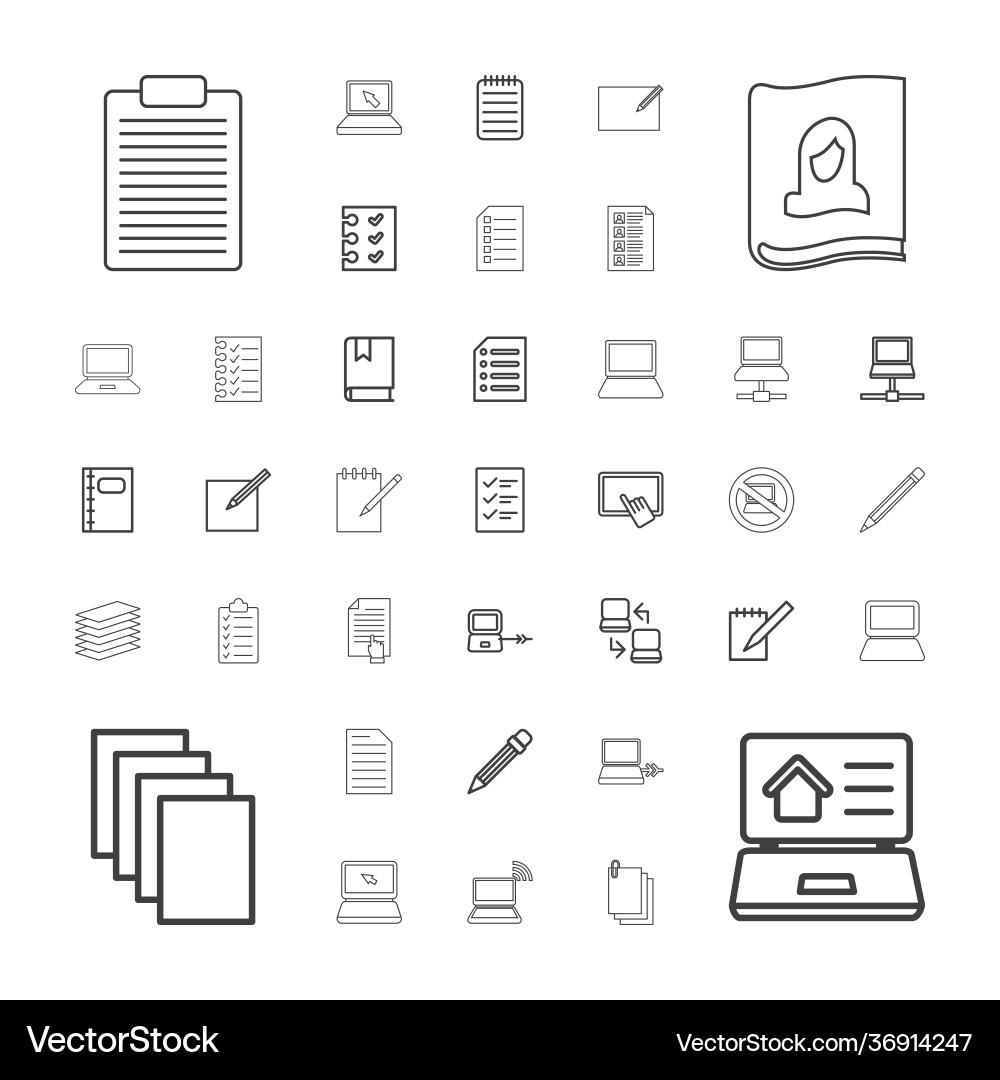 Notebook icons vector image