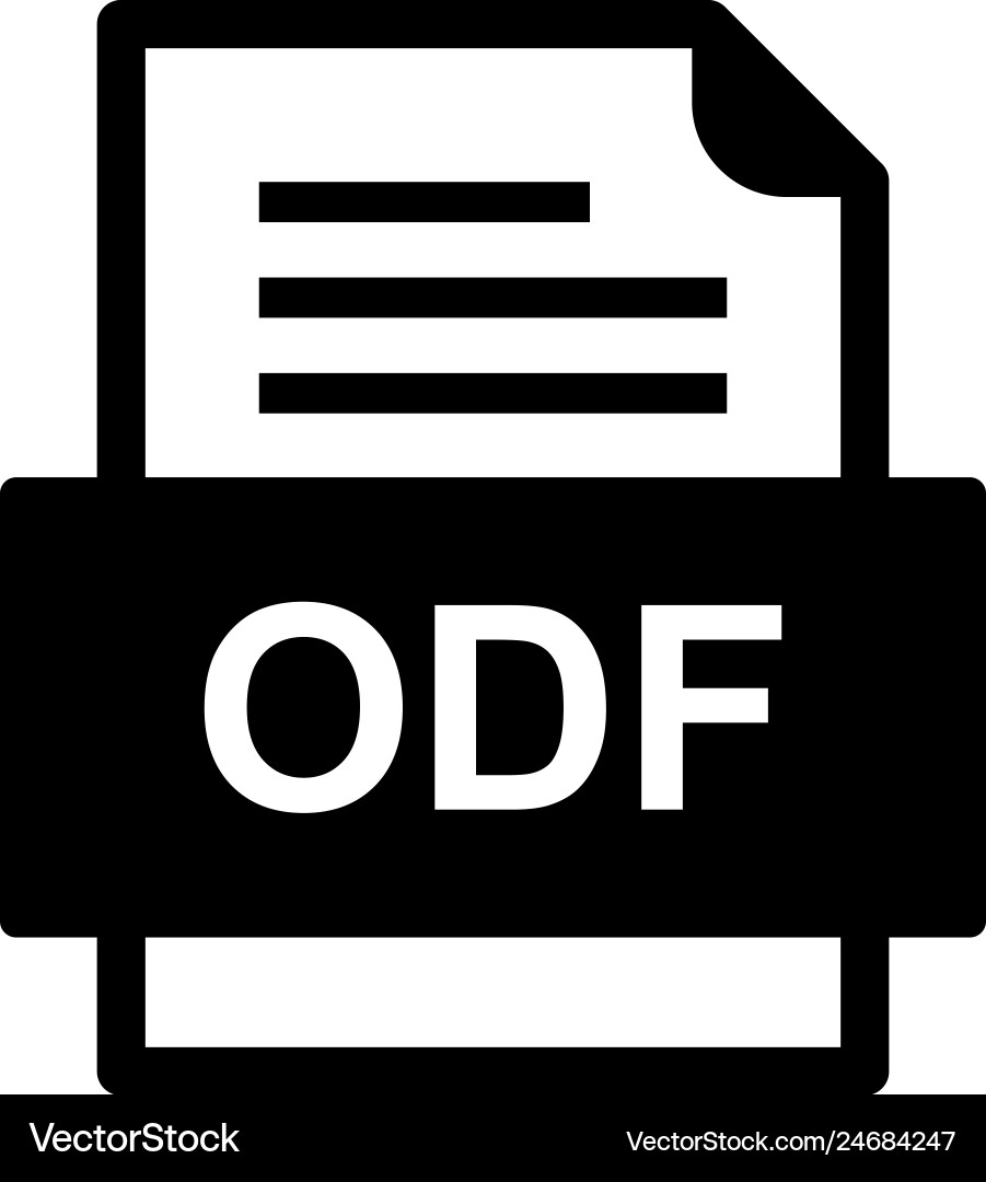 Odf file document icon vector image