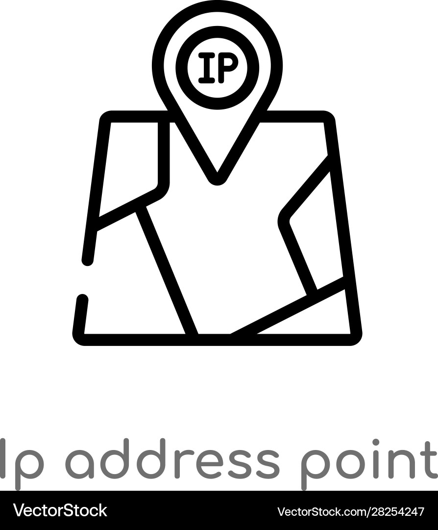 Outline ip address point locator icon isolated vector image