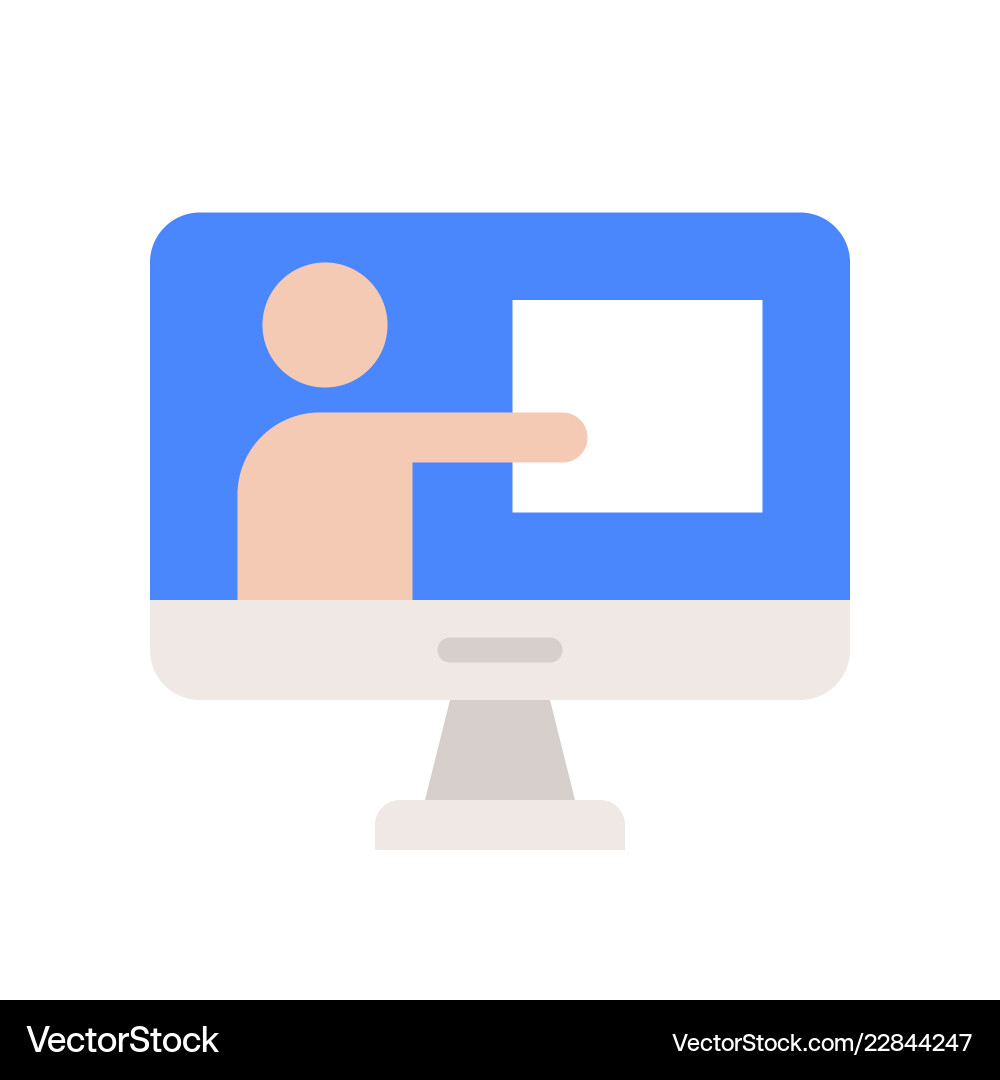People presentation data on computer screen vector image