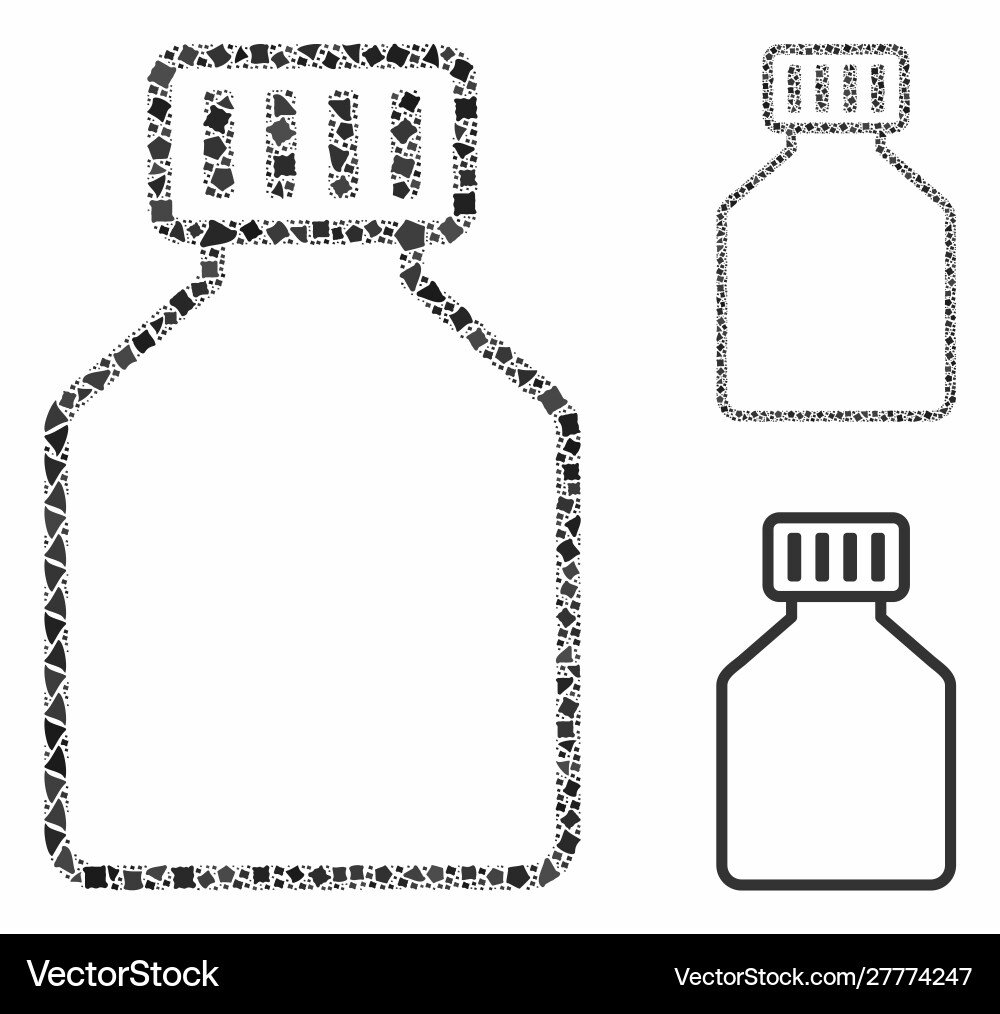 Phial mosaic icon bumpy items Phial mosaic icon bumpy items Vector Image