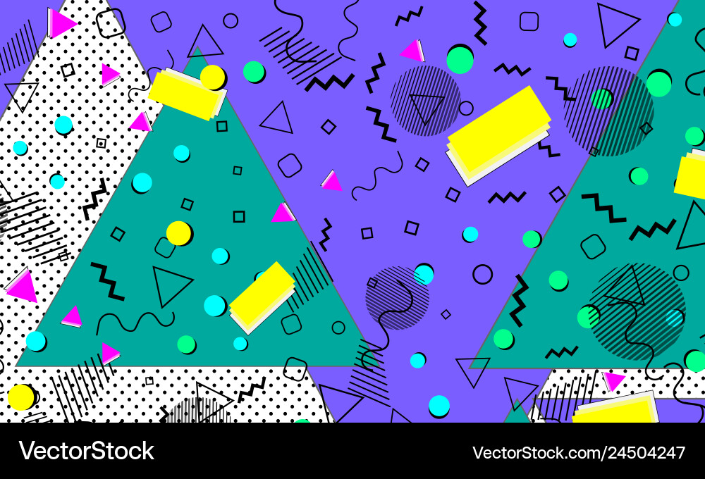 Pop art color background memphis pattern Pop art color background memphis pattern vector image